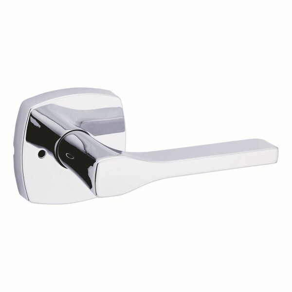 Tripoli Lever with Midtown Rose Privacy Door Lock with 6AL Latch and RCS Strike Bright Chrome Finish